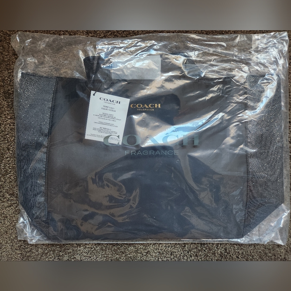 Coach Fragrance Black & Gold Nylon Canvas Tote